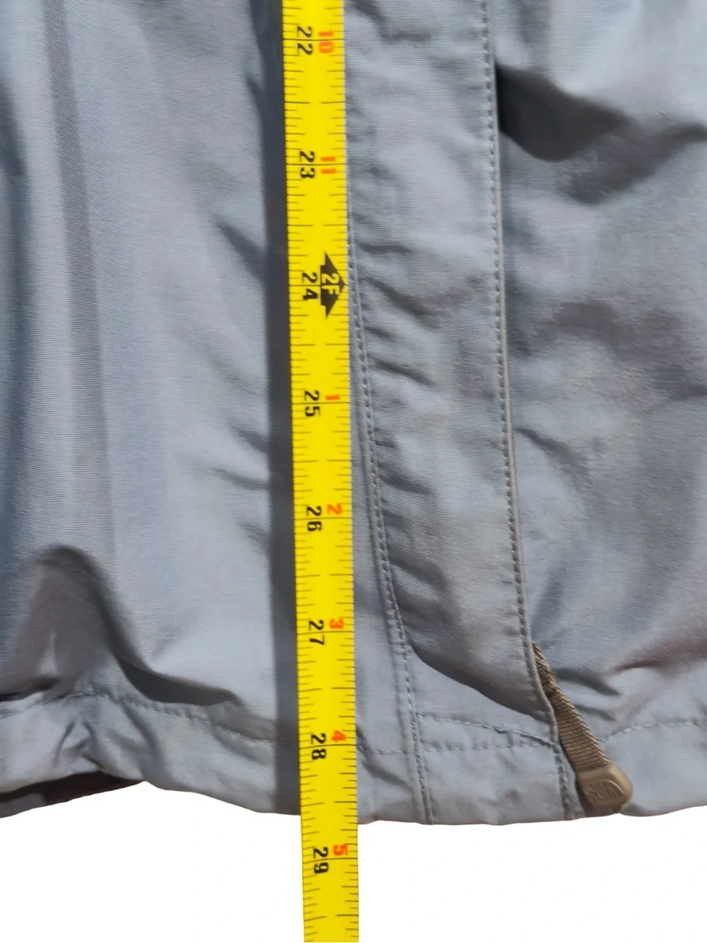 The North Face Men's Dusty Blue and Gray Hooded Rain Jacket